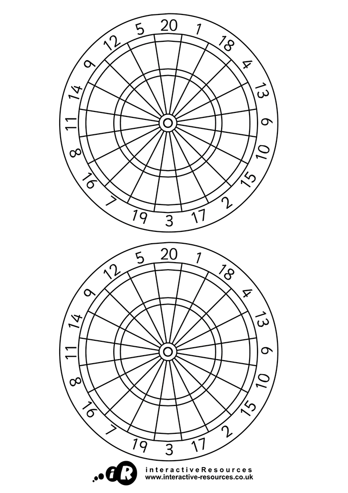  Maths Darts - Two dartboards template
